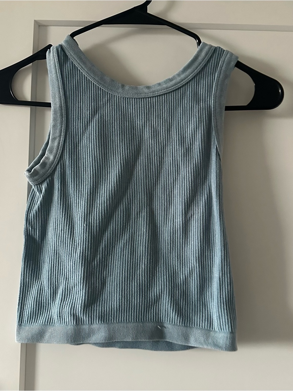 New Mix Pale Blue Ribbed Tank Top